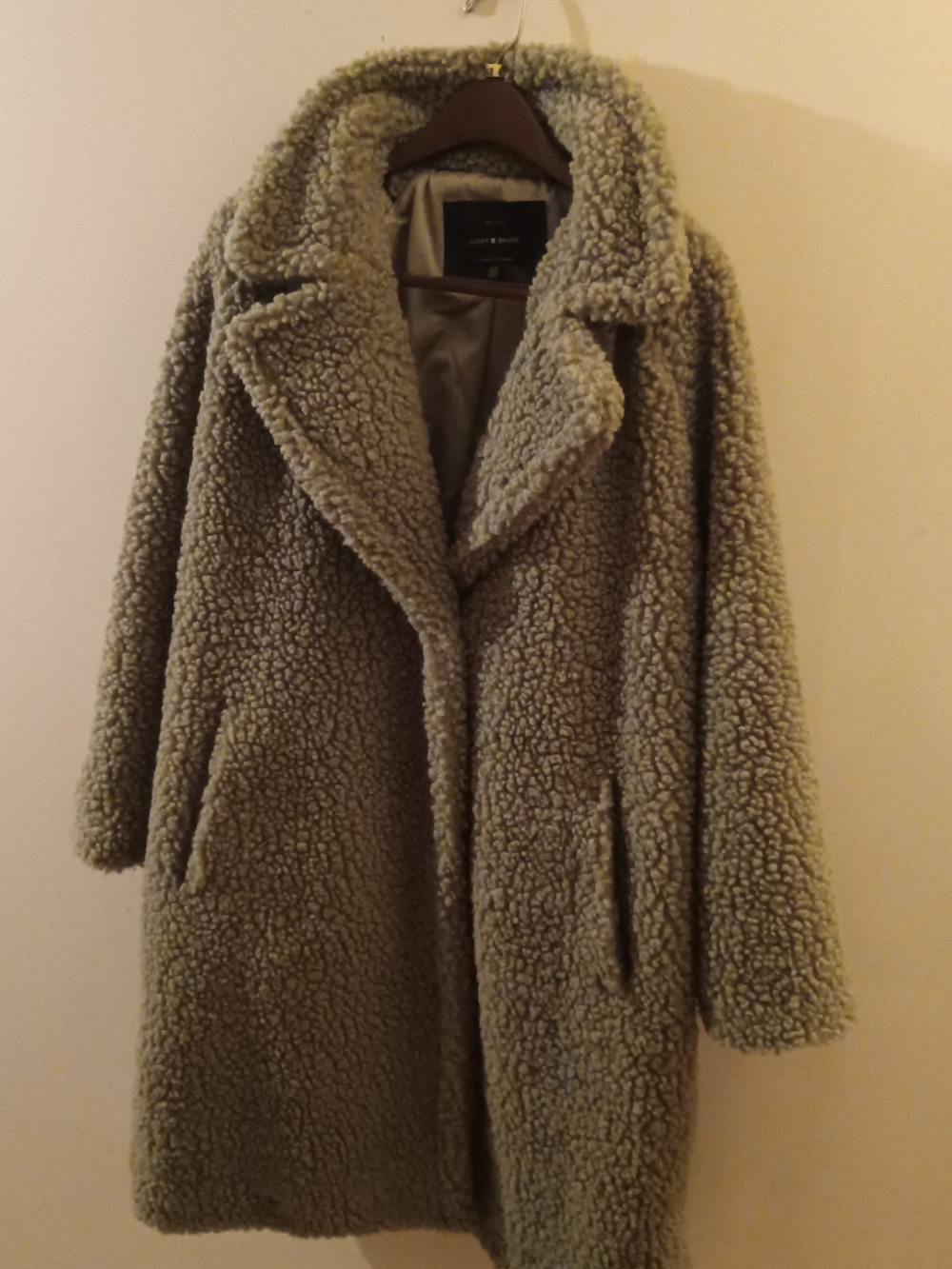 Lucky Brand Olive Taupe Teddy Coat